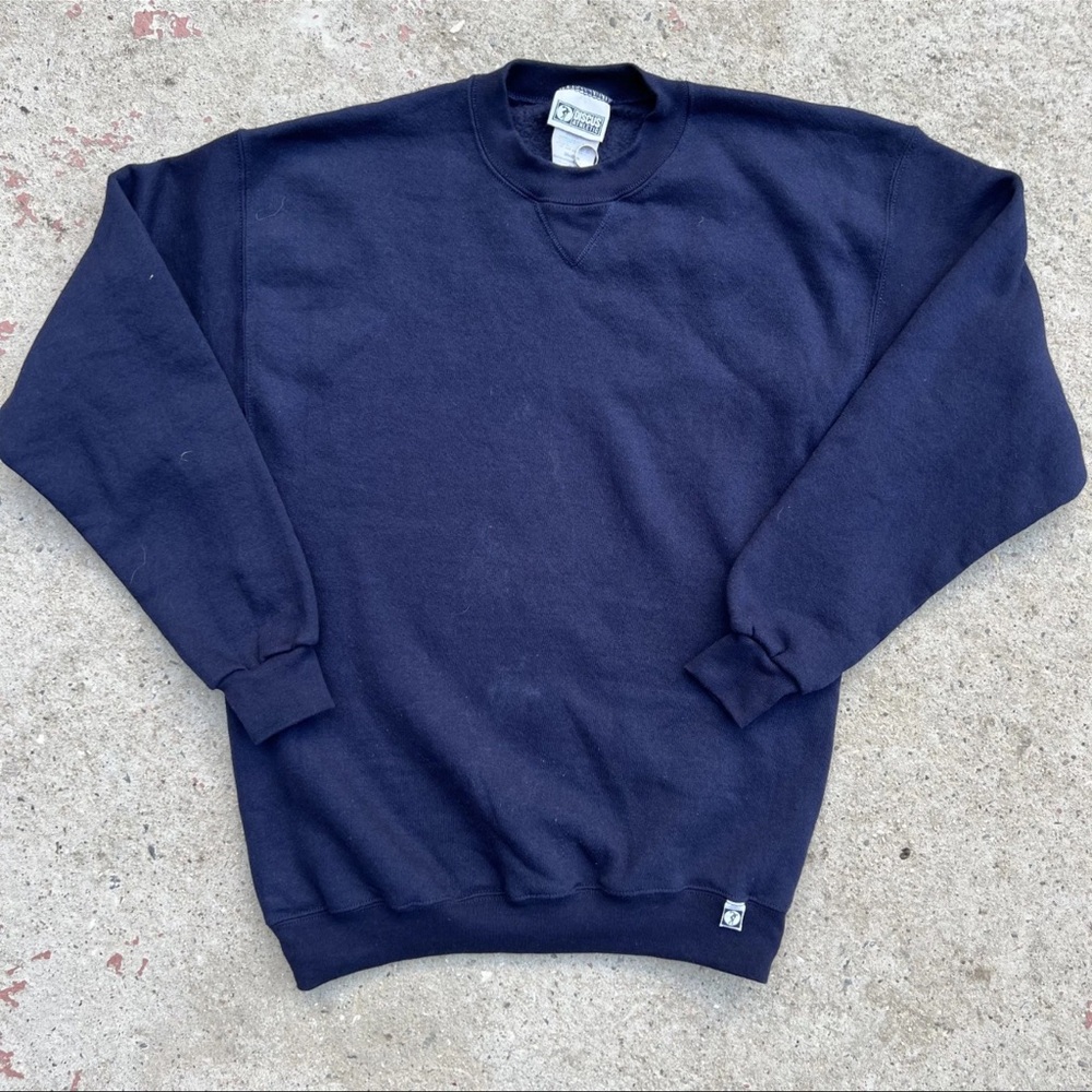 Vintage Discus Athletic Crewneck Sweatshirt Men's M Navy Blank 90s Gym Training